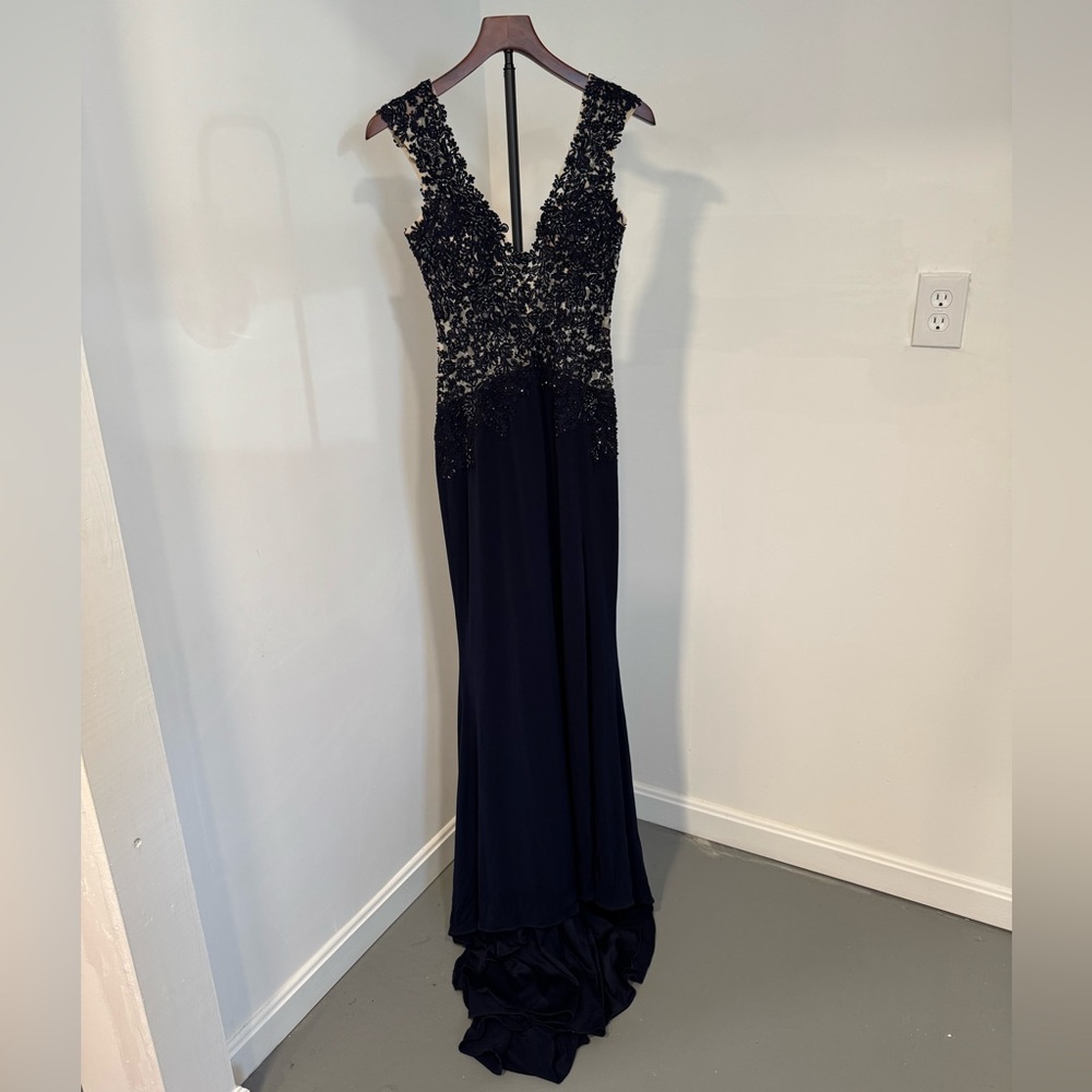 Jovani Midnight Blue Embellished Prom Dress Size 4 Gown